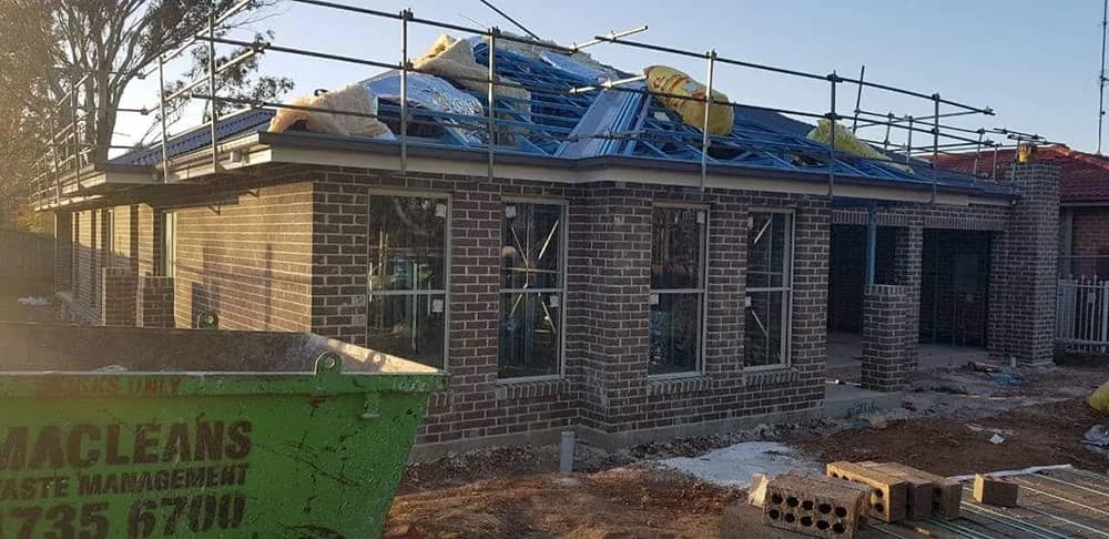 Residential brickwork during construction