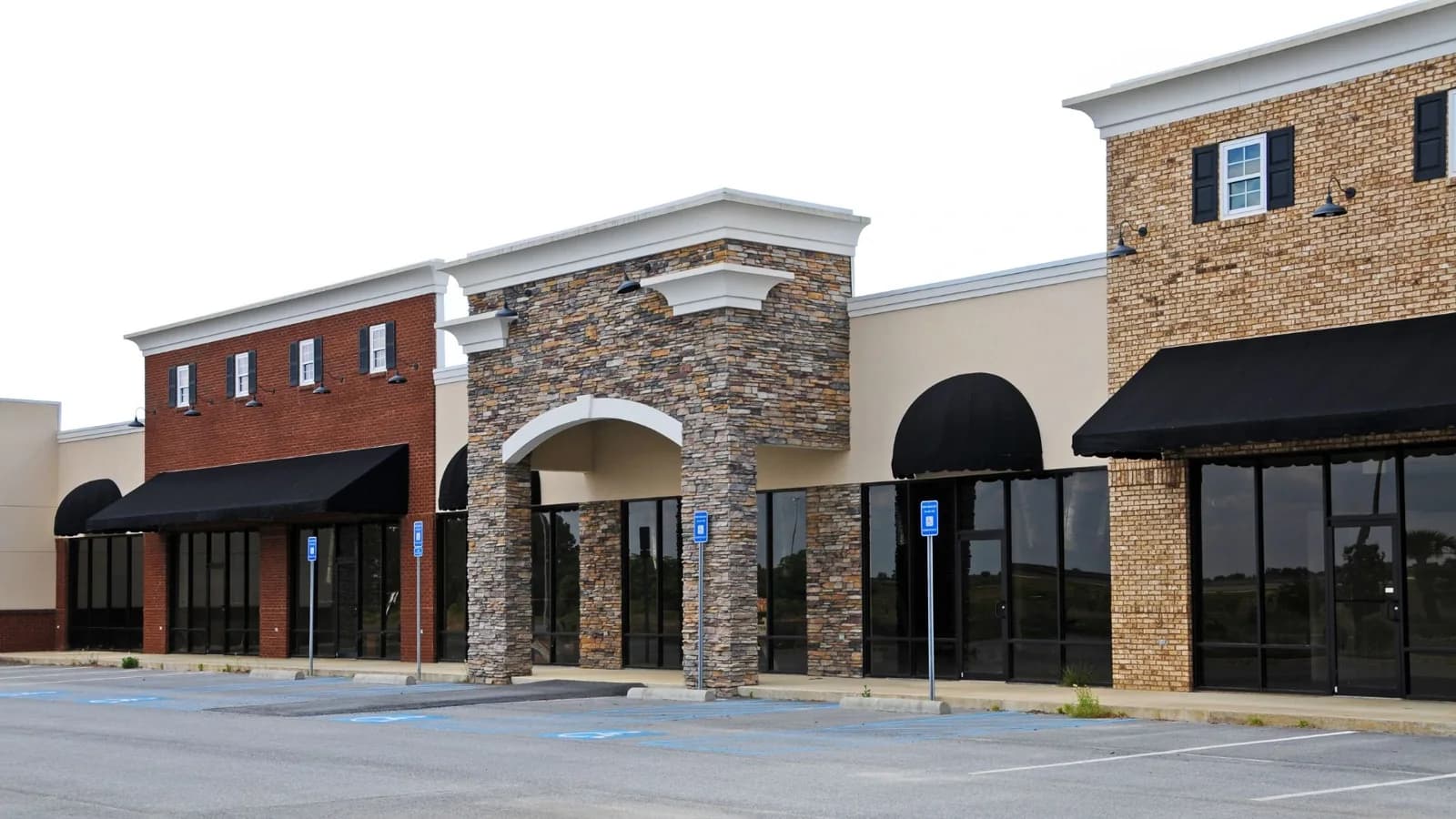 Brick and stone retail shopfronts