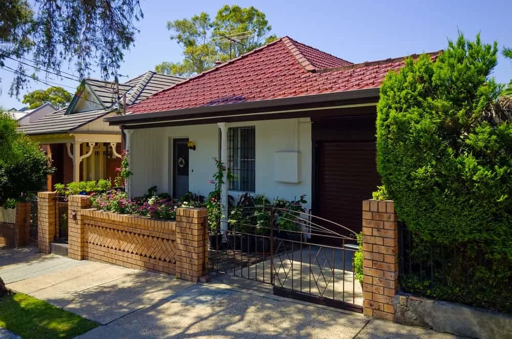 Cottage brick front fence and gate
